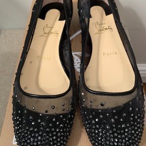 Christian Louboutin Crystal square toe flat